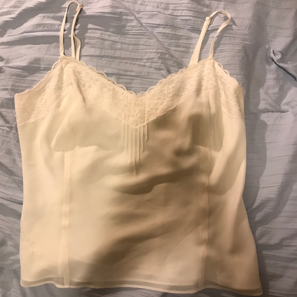 Vintage white lacy tank